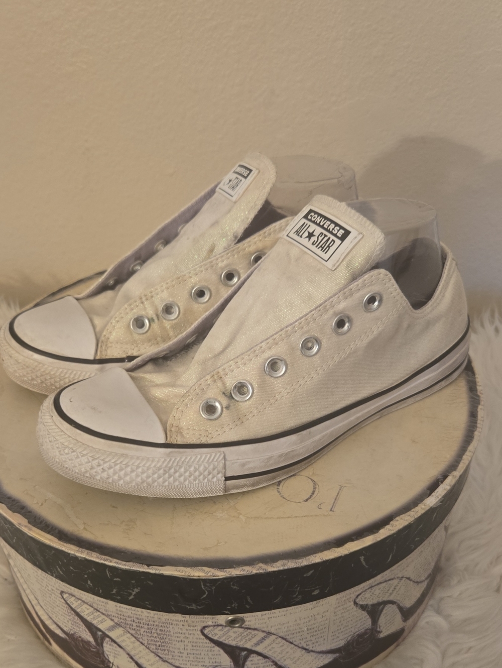 Converse All Star Slip-On Sneakers - Cream/White